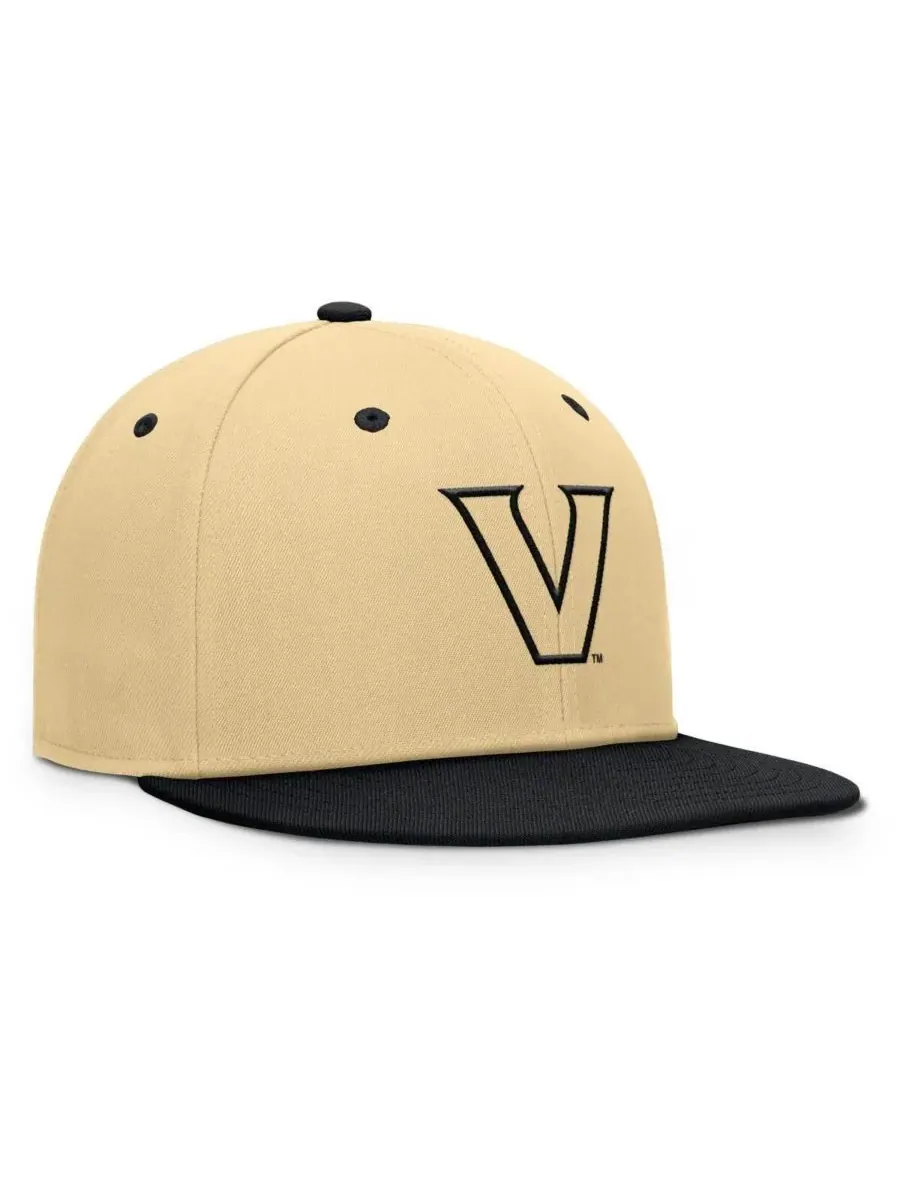 Fanatics Мужская золотисто-черная бейсболка Vanderbilt Commodores Balance Fitted Hat — изображение 3 из 4, хаки черный