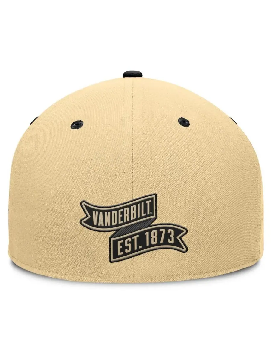 Fanatics Мужская золотисто-черная бейсболка Vanderbilt Commodores Balance Fitted Hat — изображение 4 из 4, хаки черный