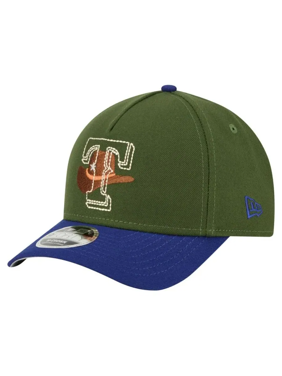 New Era Мужская темно-зеленая регулируемая бейсболка Texas Rangers City Feature 9Forty A-Frame — изображение 1 из 4
