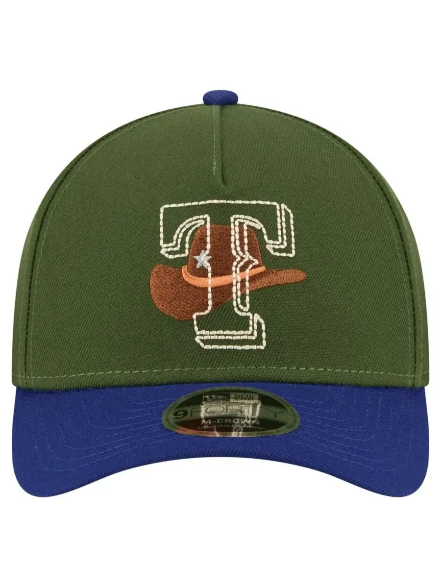 New Era Мужская темно-зеленая регулируемая бейсболка Texas Rangers City Feature 9Forty A-Frame — изображение 2 из 4