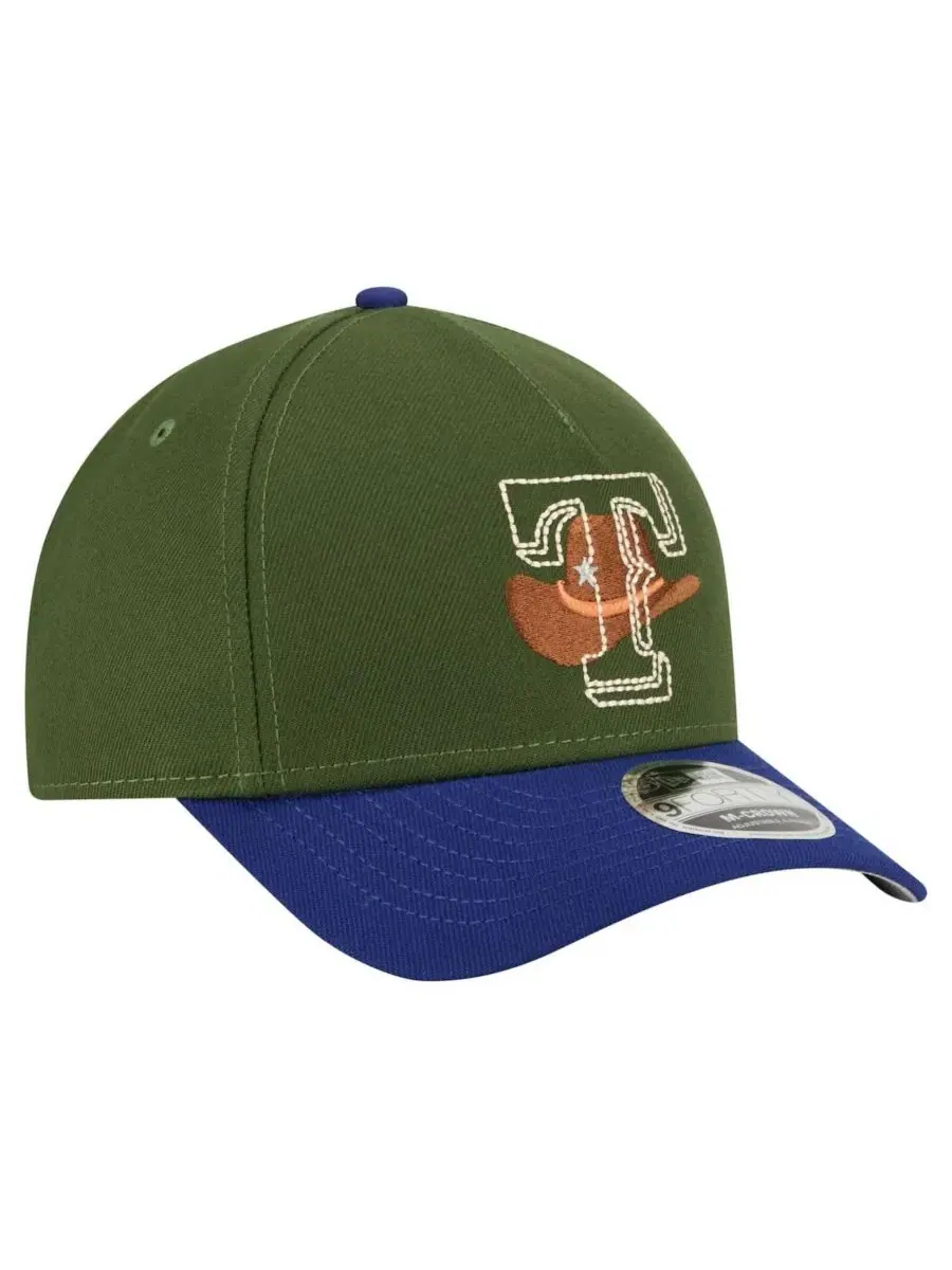 New Era Мужская темно-зеленая регулируемая бейсболка Texas Rangers City Feature 9Forty A-Frame — изображение 3 из 4