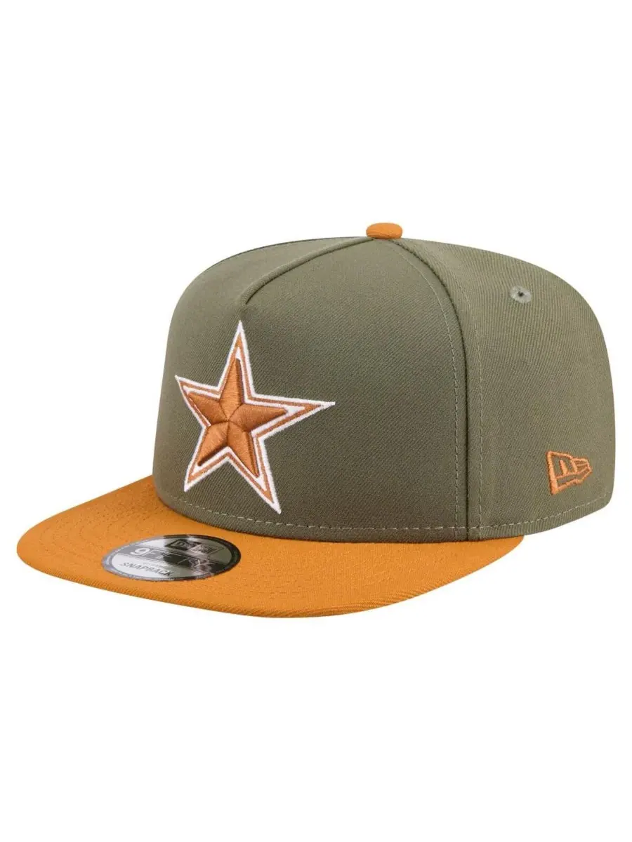New Era Мужская кепка-бейсболка Dallas Cowboys Two-Tone A-Frame 9FIFTY оливково-коричневого цвета с — изображение 1 из 4