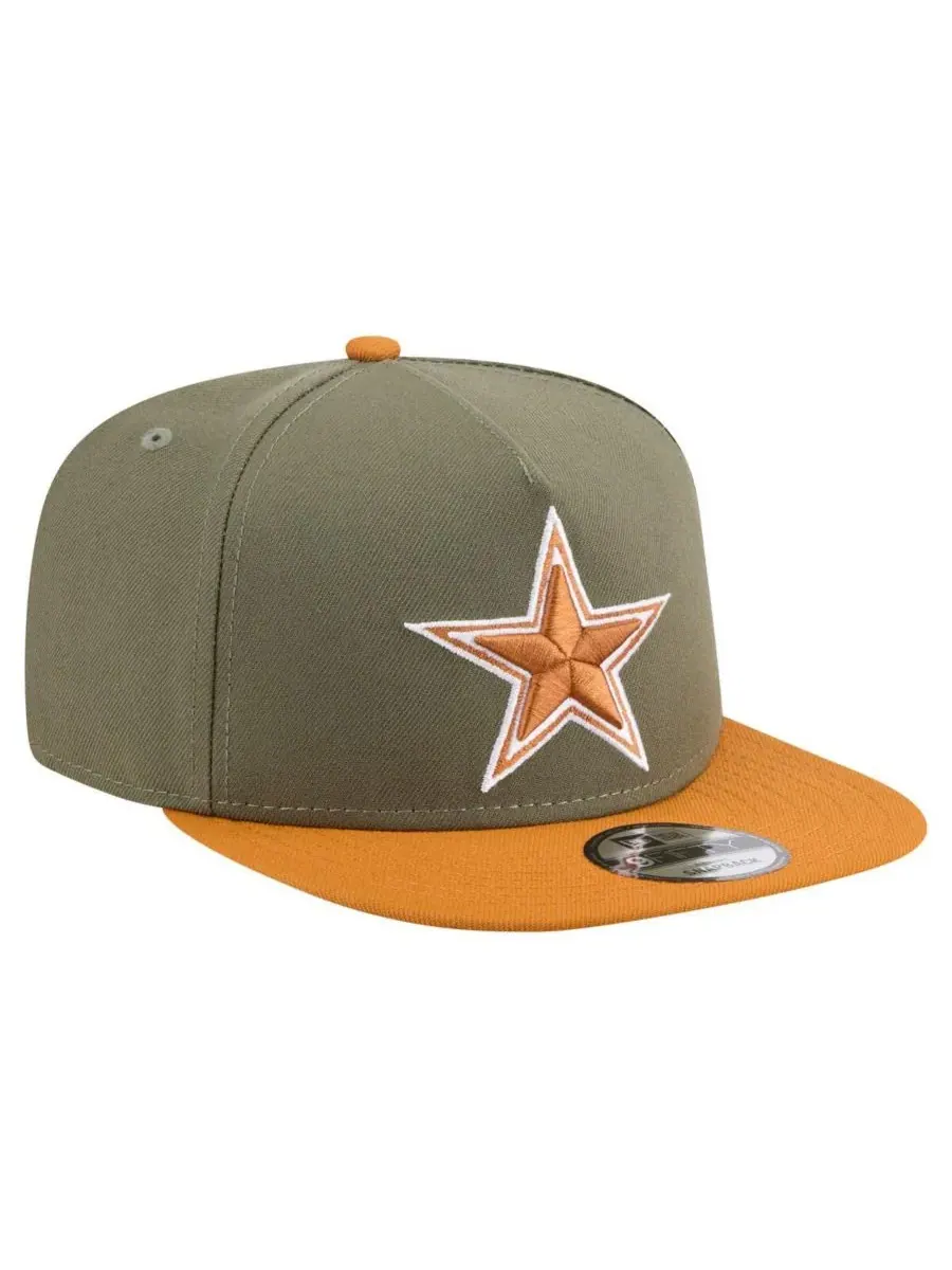 New Era Мужская кепка-бейсболка Dallas Cowboys Two-Tone A-Frame 9FIFTY оливково-коричневого цвета с — изображение 2 из 4