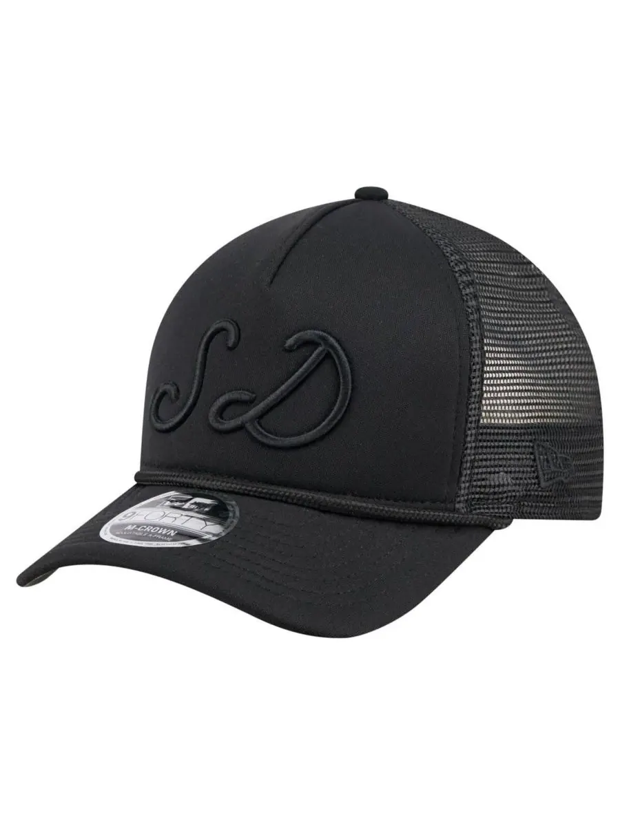 New Era Мужская черная регулируемая бейсболка San Diego Padres City Initial 9FORTY A-Frame M-Crown — изображение 1 из 4