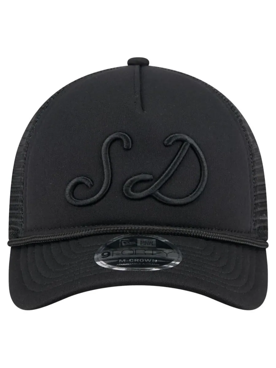 New Era Мужская черная регулируемая бейсболка San Diego Padres City Initial 9FORTY A-Frame M-Crown — изображение 2 из 4