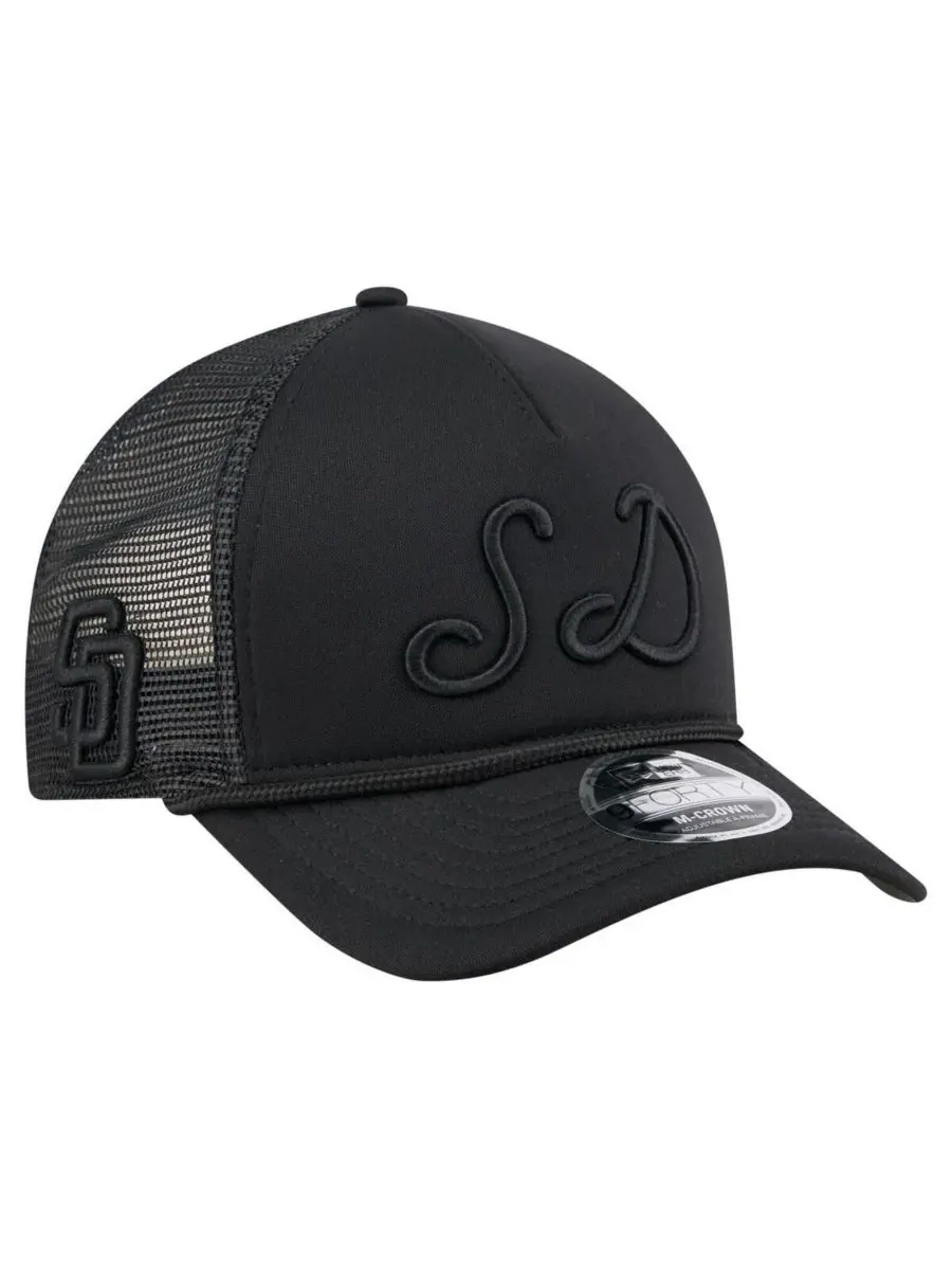 New Era Мужская черная регулируемая бейсболка San Diego Padres City Initial 9FORTY A-Frame M-Crown — изображение 3 из 4