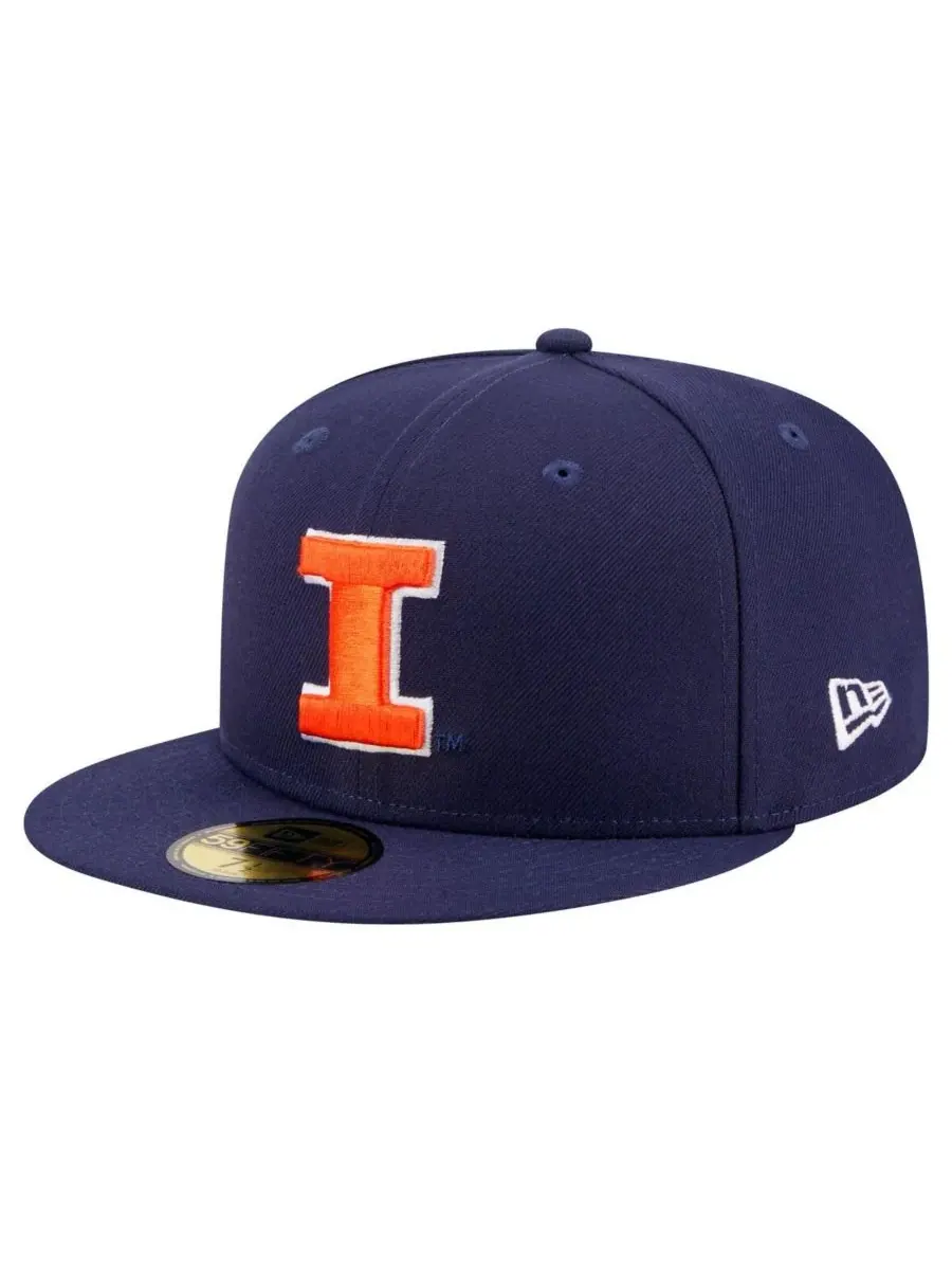 New Era Мужская темно-синяя бейсболка Illinois Fighting Illini 59FIFTY — изображение 1 из 4, темно-синий