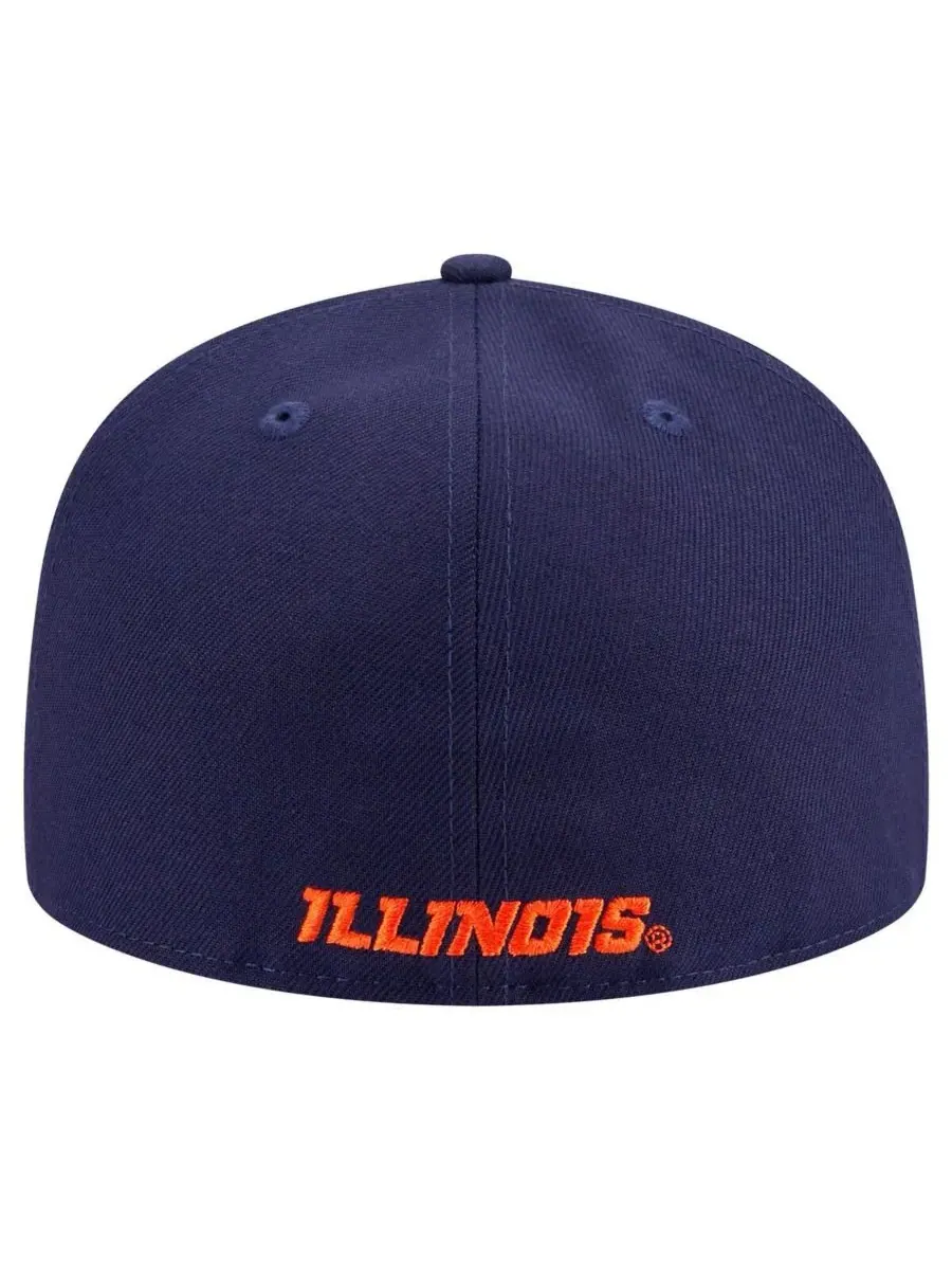 New Era Мужская темно-синяя бейсболка Illinois Fighting Illini 59FIFTY — изображение 4 из 4, темно-синий