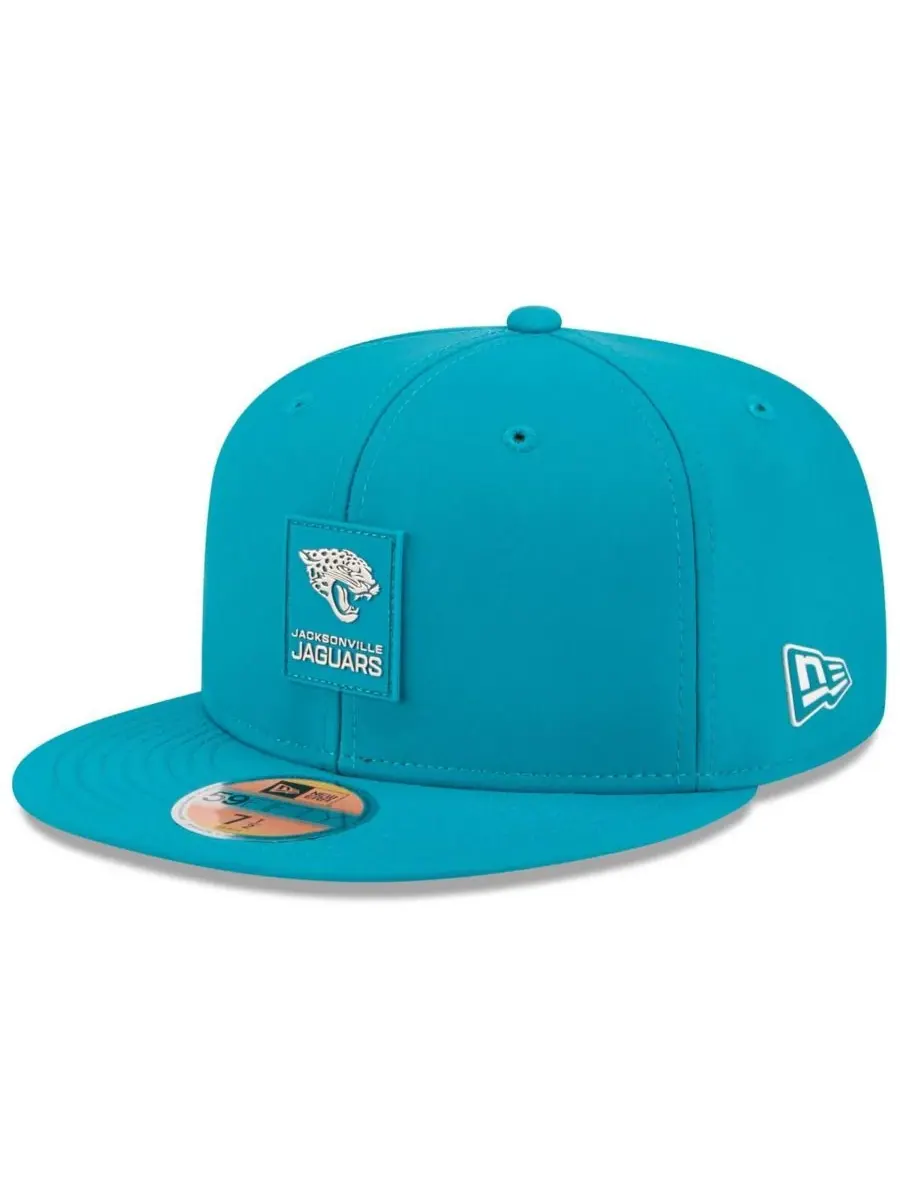 New Era Мужская бирюзовая кепка Jacksonville Jaguars 2025 Sideline 59FIFTY Fitted Hat — изображение 1 из 5, бирюзовый