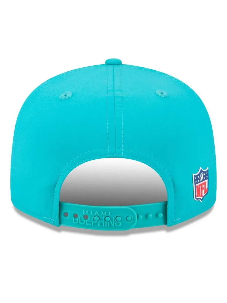 Мужская кепка Aqua Miami Dolphins 2025 Sideline Split Panel 9FIFTY Snapback New Era — изображение 3 из 5, голубой