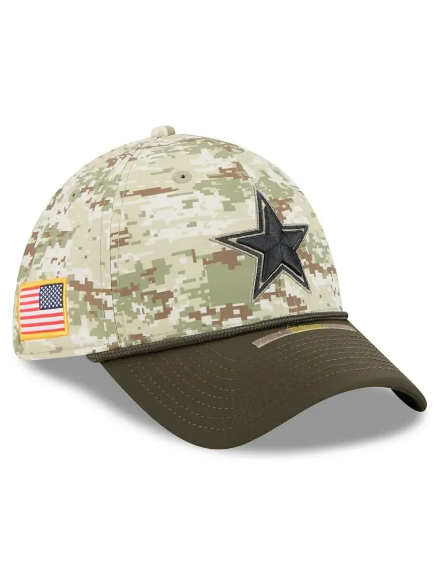 New Era Мужская камуфляжная кепка темно-зеленого цвета с надписью Dallas Cowboys 2025 Salute to — изображение 1 из 4