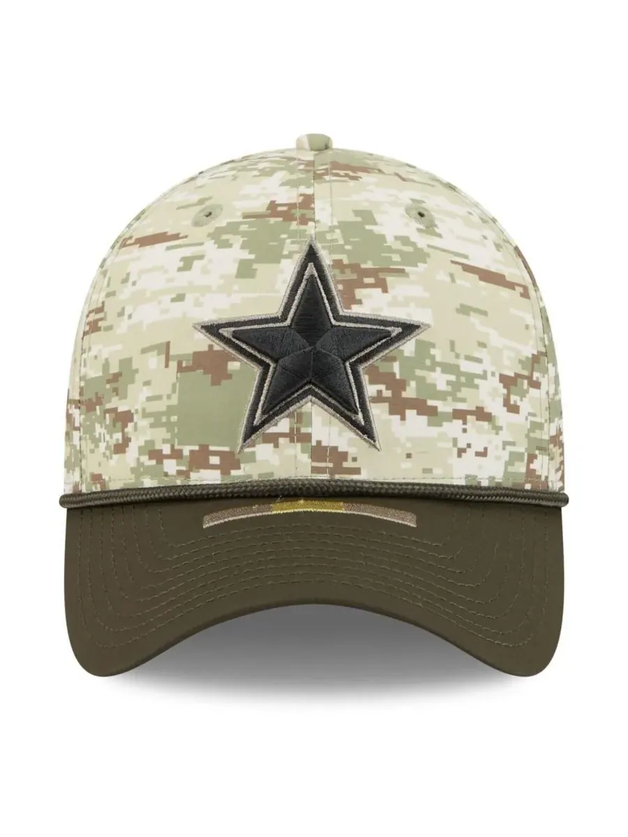 New Era Мужская камуфляжная кепка темно-зеленого цвета с надписью Dallas Cowboys 2025 Salute to — изображение 2 из 4