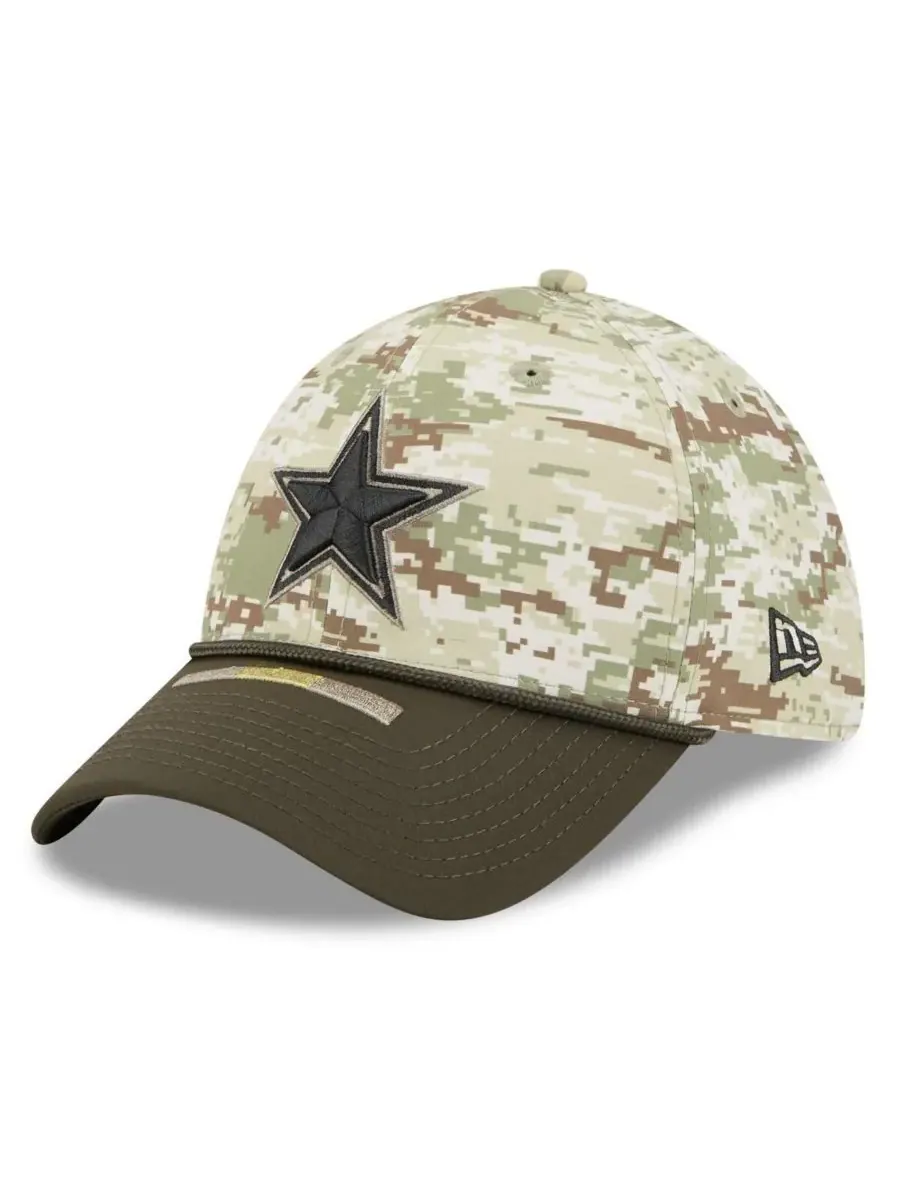New Era Мужская камуфляжная кепка темно-зеленого цвета с надписью Dallas Cowboys 2025 Salute to — изображение 3 из 4