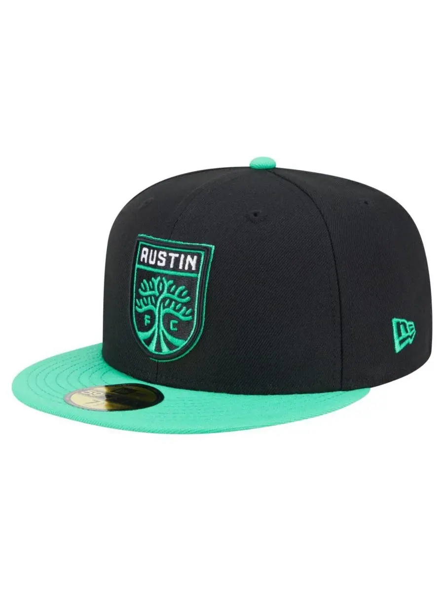 New Era Мужская черная кепка Austin FC 2025 Kickoff 59FIFTY — изображение 1 из 4, черный