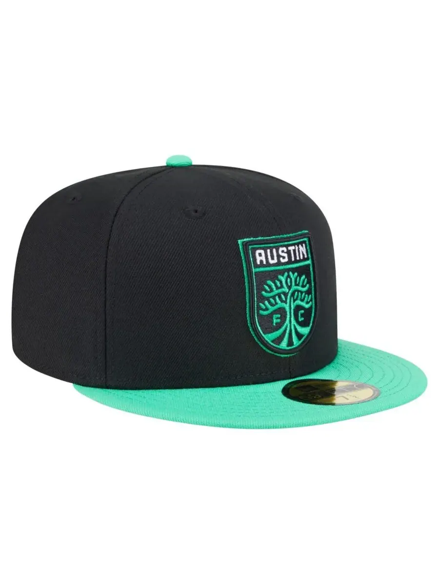 New Era Мужская черная кепка Austin FC 2025 Kickoff 59FIFTY — изображение 2 из 4, черный