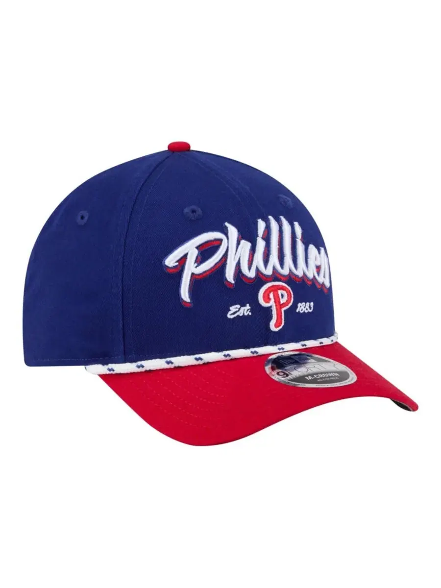Кепка с вышивкой Philadelphia Phillies, модель Team Loyal 9FORTY M-Crown New Era — изображение 3 из 7, красный