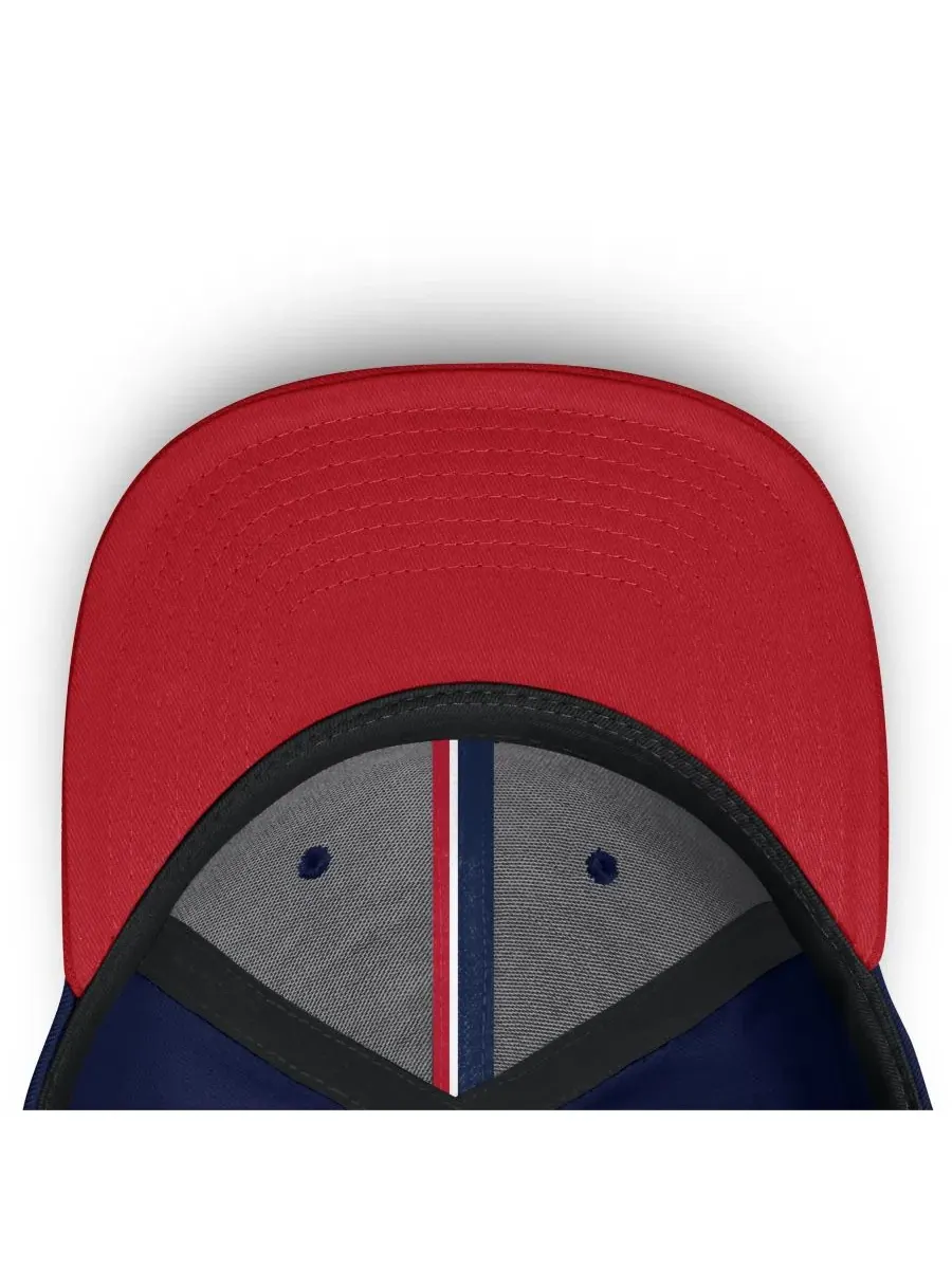 Бейсболка с вышивкой Washington Capitals Flex Fit Hat Fanatics — изображение 5 из 5, темно-синий красный