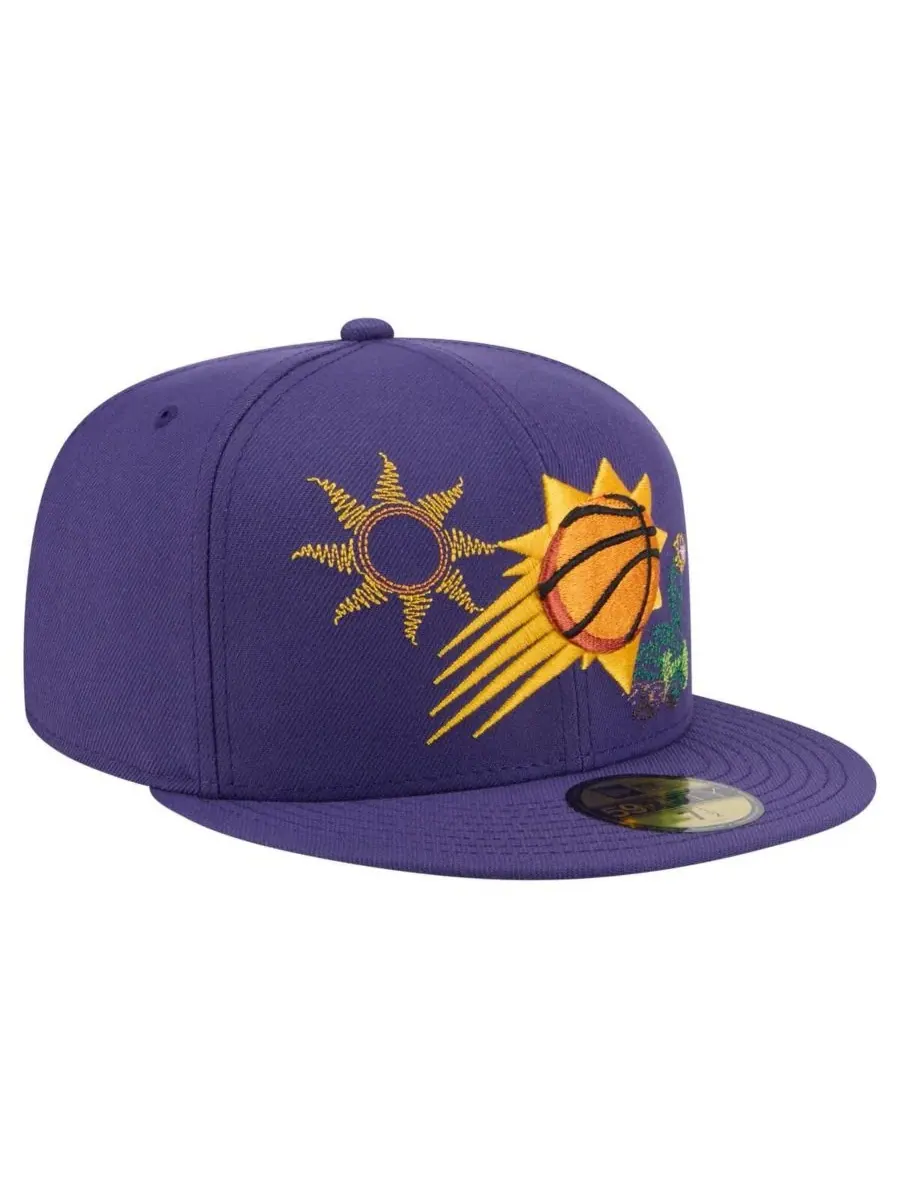 New Era Мужская фиолетовая кепка Phoenix Suns State Stitch 59FIFTY — изображение 3 из 4, фиолетовый