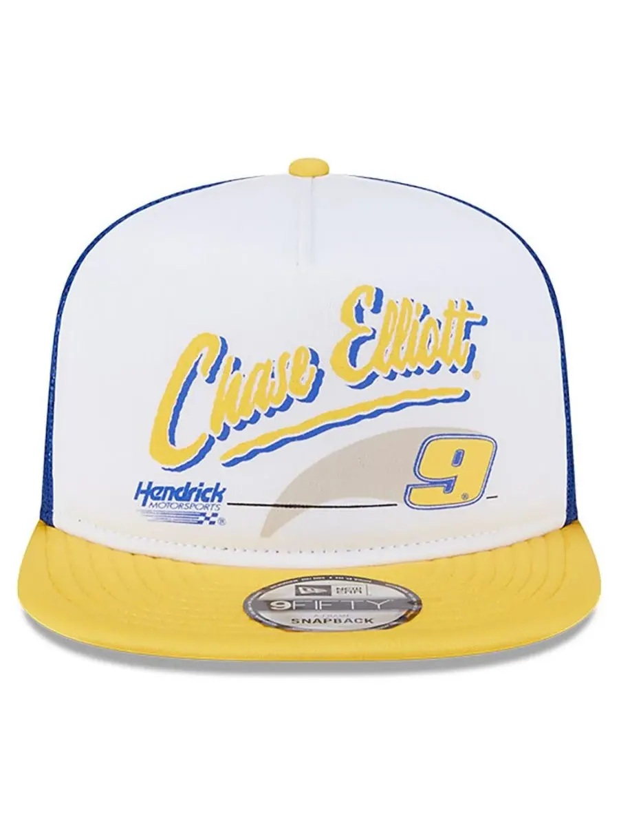 New Era Мужская синяя кепка Chase Elliott 9FIFTY A-Frame Retro Script Snapback — изображение 4 из 5, синий
