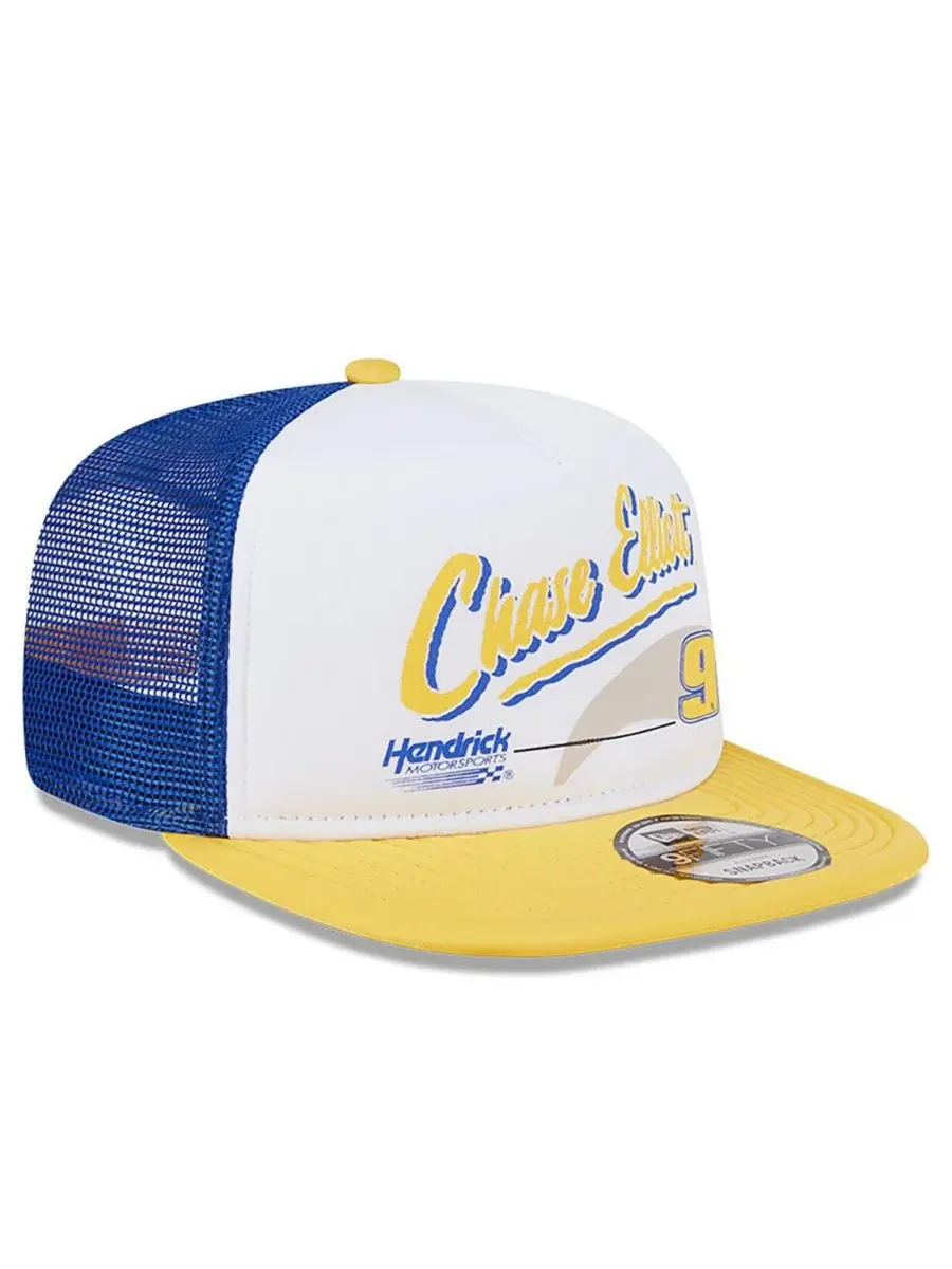 New Era Мужская синяя кепка Chase Elliott 9FIFTY A-Frame Retro Script Snapback — изображение 5 из 5, синий