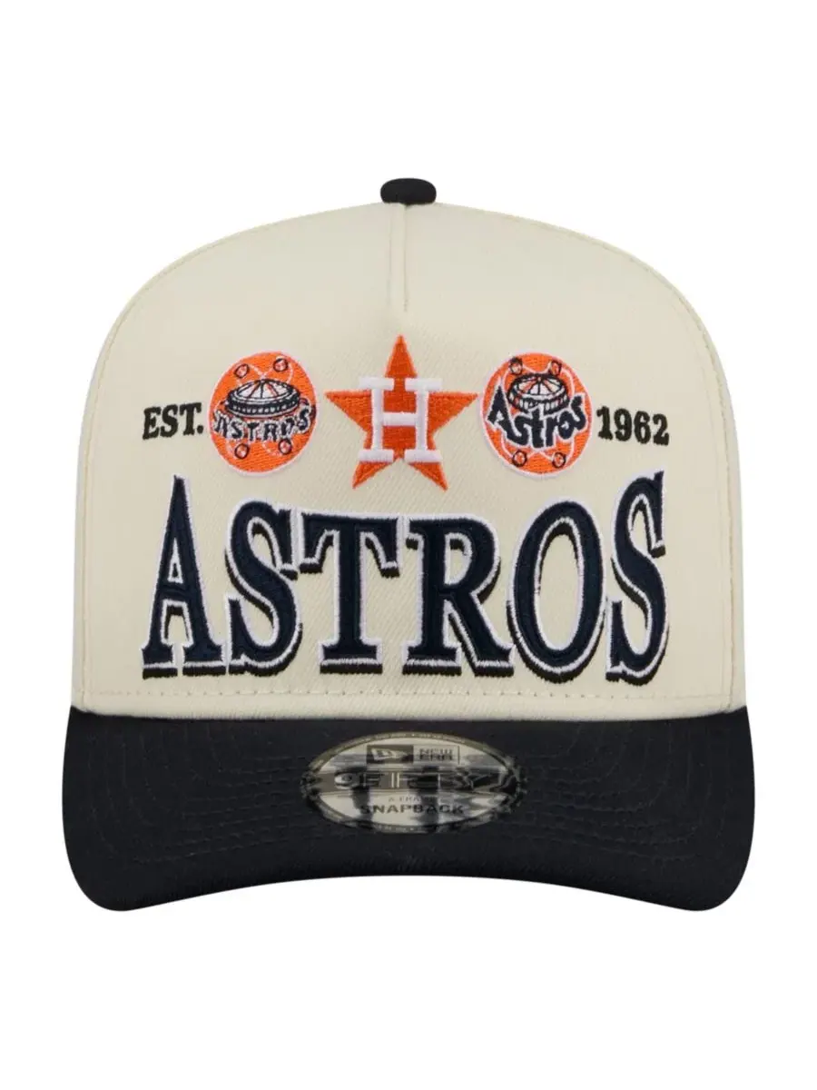 Кепка New Era Houston Astros Throwback Tri-Hit A-Frame 9FIFTY — изображение 4 из 5, бежевый