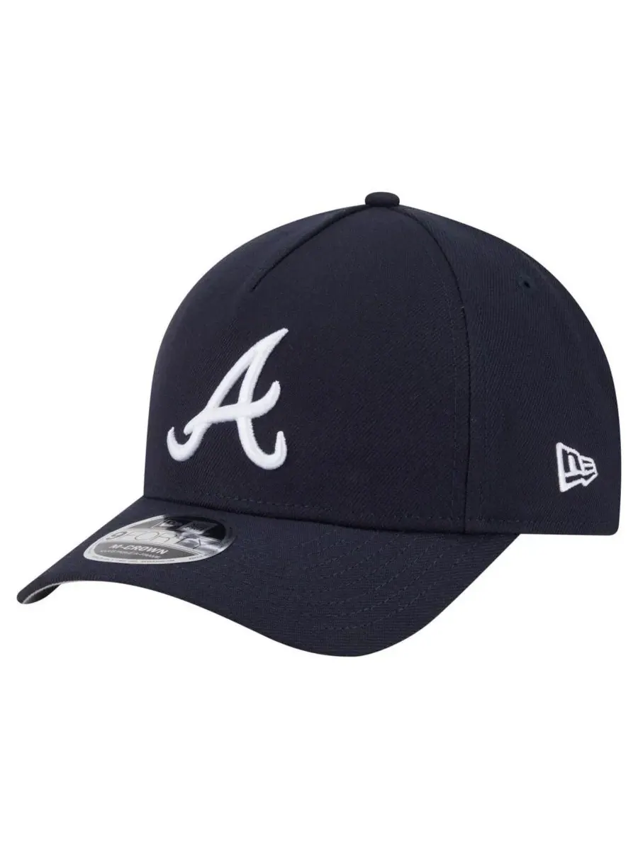 New Era Мужская темно-синяя регулируемая бейсболка Atlanta Braves 9FORTY с завышенной талией и — изображение 1 из 4