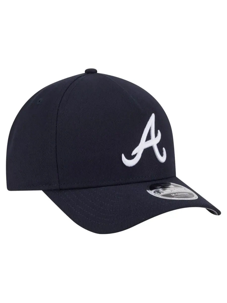 New Era Мужская темно-синяя регулируемая бейсболка Atlanta Braves 9FORTY с завышенной талией и — изображение 3 из 4