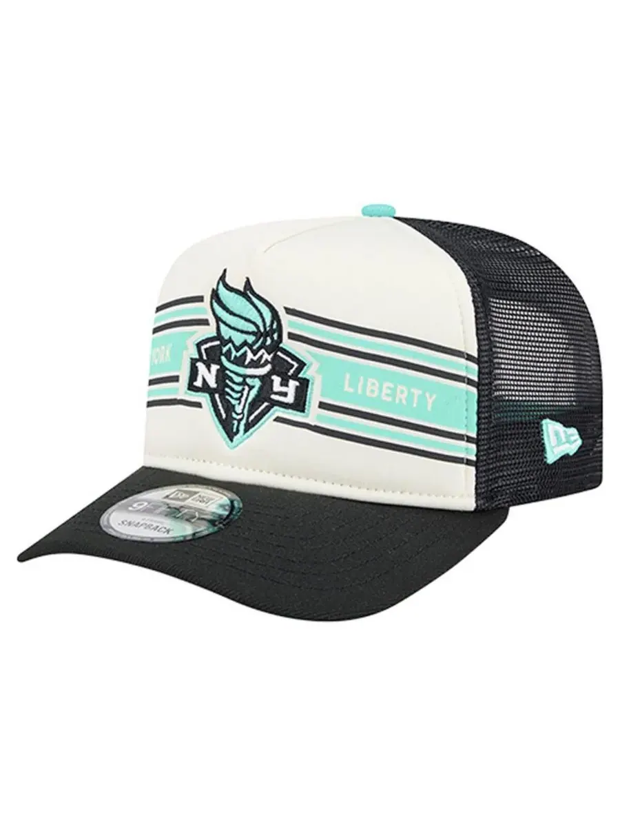 New Era Мужская и женская бело-черная регулируемая кепка-тракер 9FIFTY с баннером «Свобода — изображение 1 из 4, белый черный