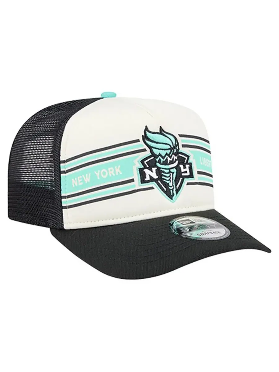 New Era Мужская и женская бело-черная регулируемая кепка-тракер 9FIFTY с баннером «Свобода — изображение 4 из 4, белый черный