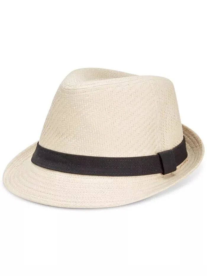 Мужская классическая соломенная хлопковая лента с плоскими полями Fedora Levi'S — изображение 1 из 2, прозрачный