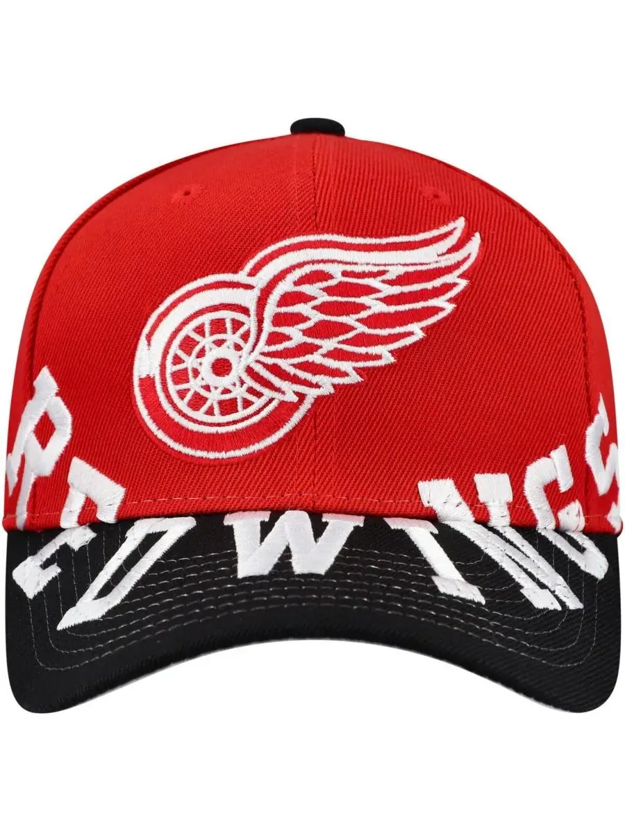 Mitchell & Ness Мужская красно-черная кепка Detroit Red Wings Under Arch Two-Tone Pro Crown Snapback — изображение 2 из 4