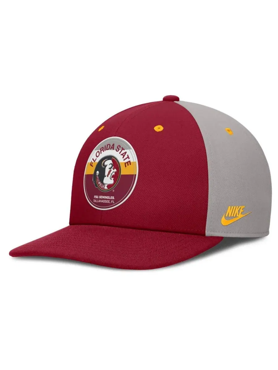 Nike Мужская кепка-бейсболка Florida State Seminoles Prep Pro Performance гранатово-серого цвета — изображение 1 из 4, серый