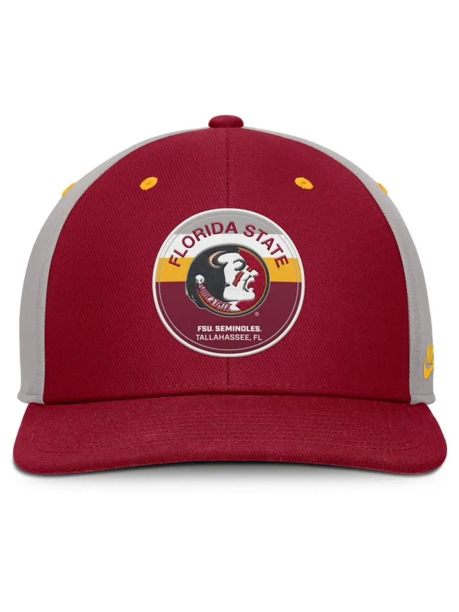 Nike Мужская кепка-бейсболка Florida State Seminoles Prep Pro Performance гранатово-серого цвета — изображение 2 из 4, серый