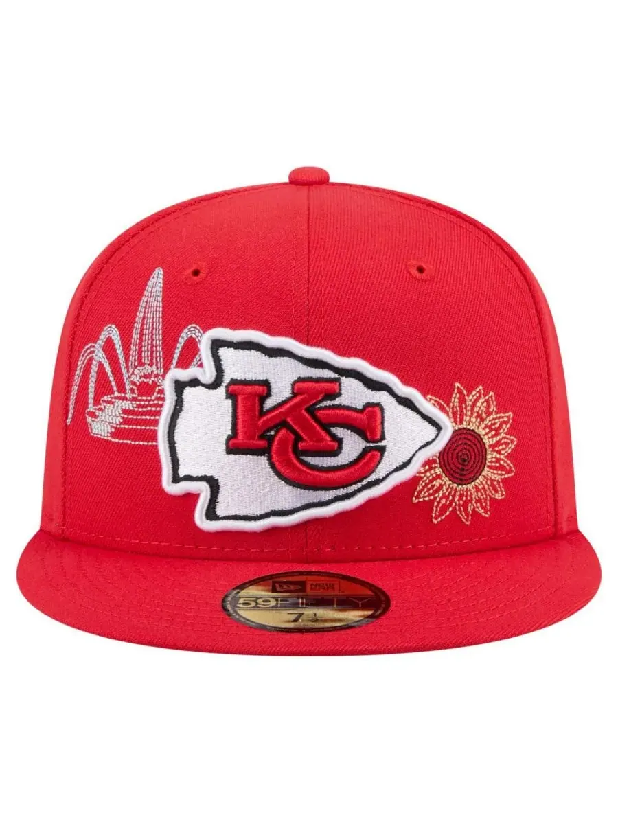 New Era Мужская красная бейсболка Kansas City Chiefs State Stitch 59FIFTY — изображение 4 из 4, красный