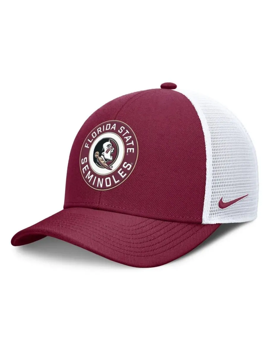 Nike Мужская регулируемая кепка-тракер Florida State Seminoles Rise Primetime Performance — изображение 1 из 4, белый