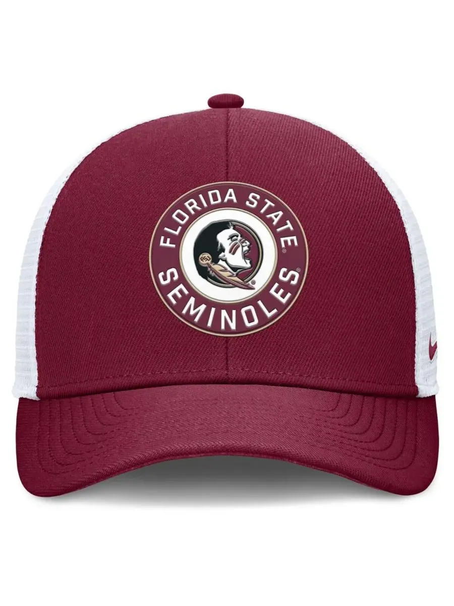 Nike Мужская регулируемая кепка-тракер Florida State Seminoles Rise Primetime Performance — изображение 2 из 4, белый