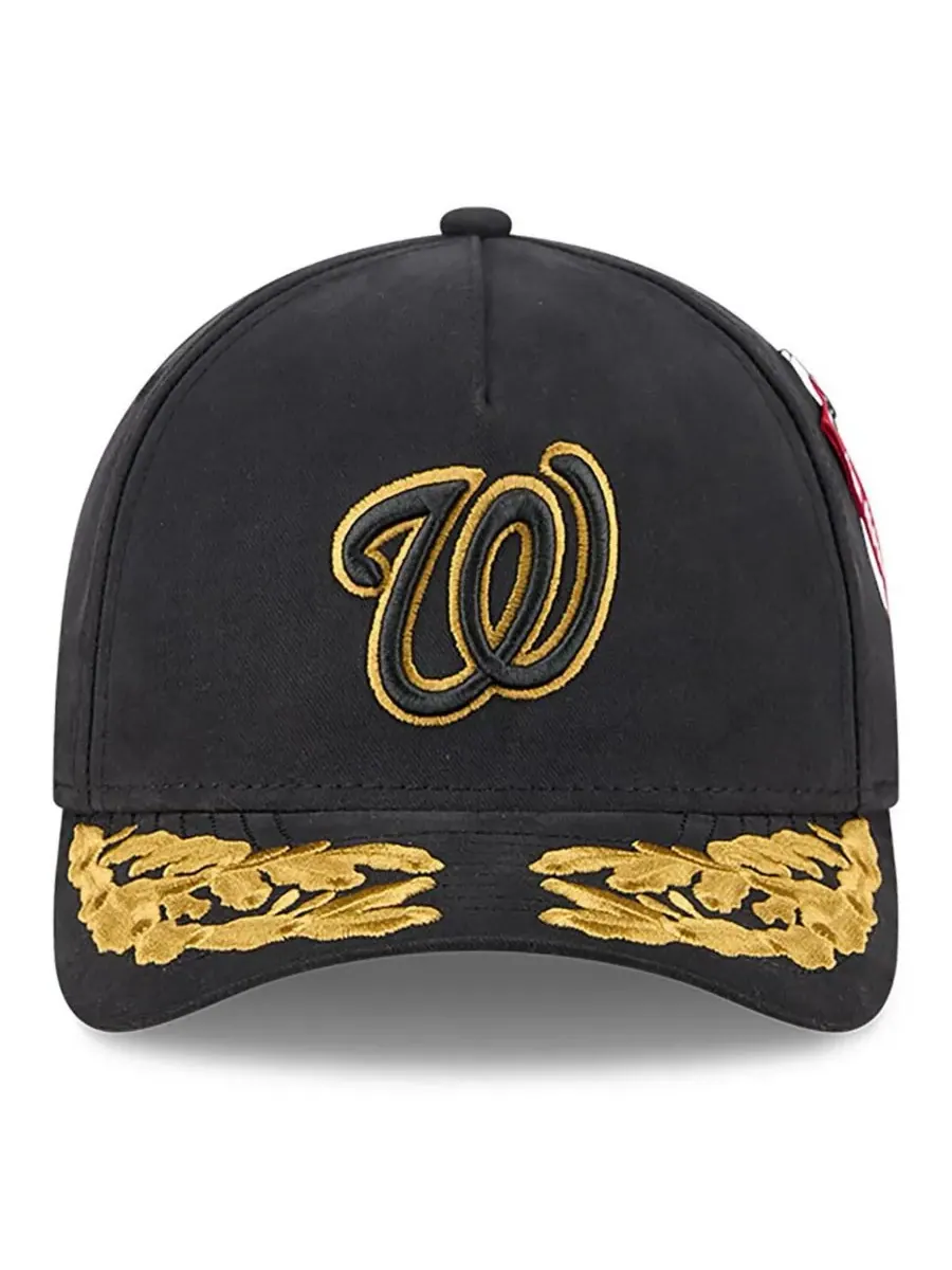 New Era Мужская черная регулируемая бейсболка Washington Nationals A-Frame 9FORTY — изображение 2 из 4, черный