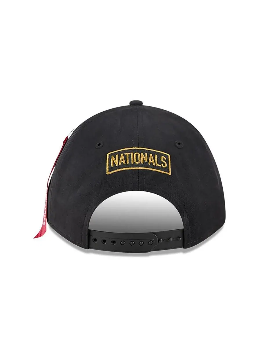 New Era Мужская черная регулируемая бейсболка Washington Nationals A-Frame 9FORTY — изображение 4 из 4, черный