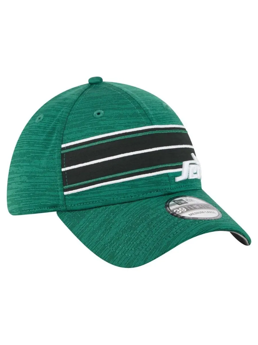 New Era Мужская зеленая кепка New York Jets Stripes 39THIRTY Flex Hat — изображение 4 из 4, зеленый