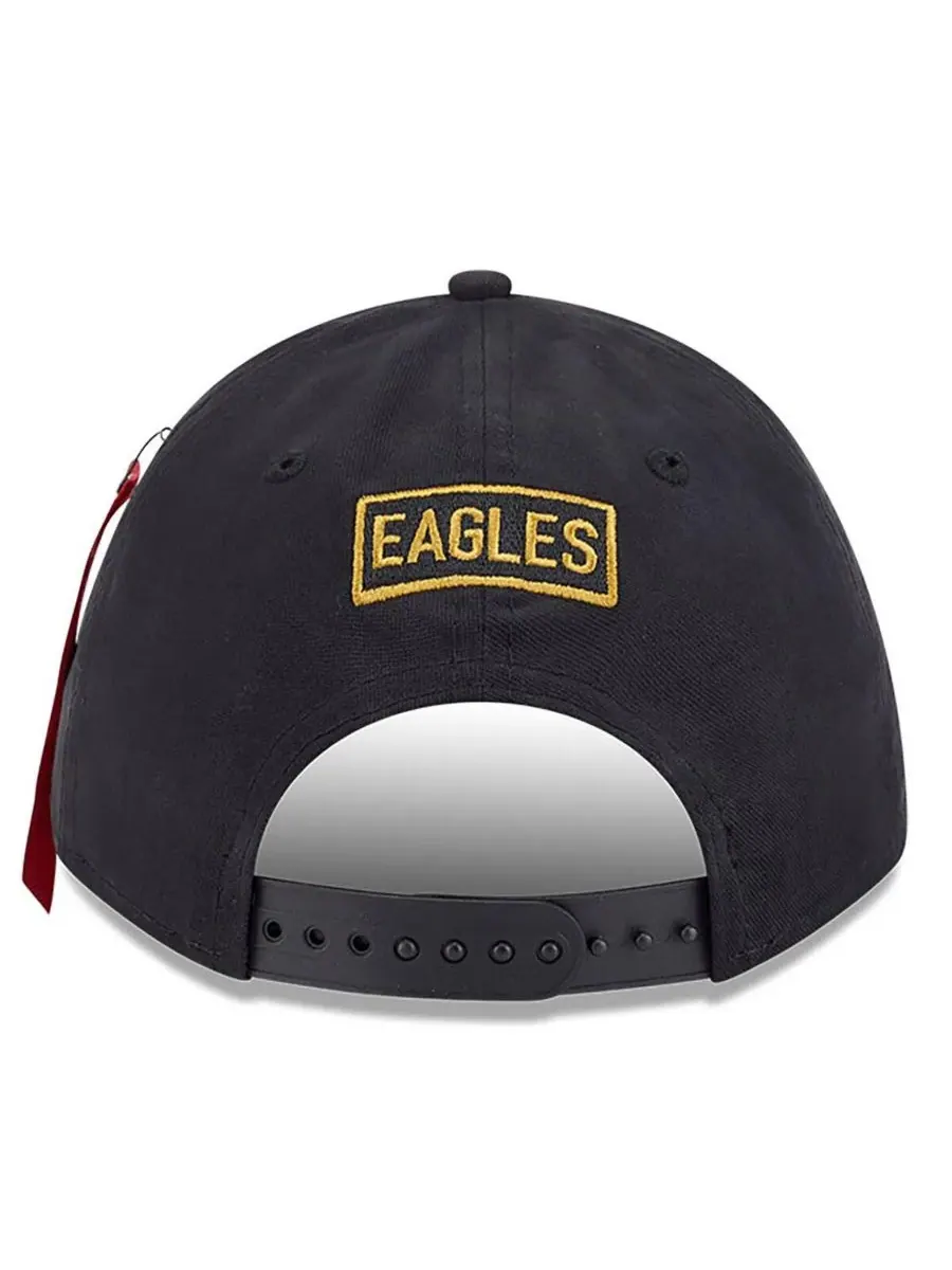 New Era Мужская черная регулируемая кепка Alpha Industries Philadelphia Eagles A-Frame 9FORTY — изображение 3 из 4, черный