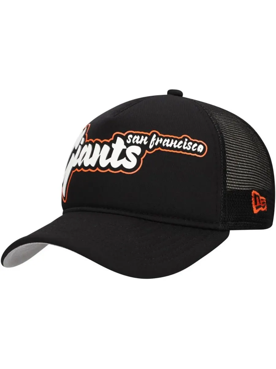 New Era Мужская черная кепка-тракер San Francisco Giants в стиле ретро с А-образным вырезом — изображение 1 из 5, черный