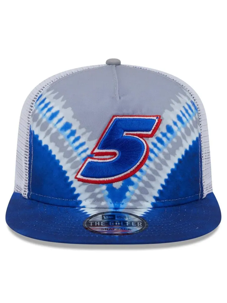 New Era Мужская синяя кепка-бейсболка Kyle Larson Golfer Tie-Dye с регулируемой застежкой — изображение 2 из 4, синий