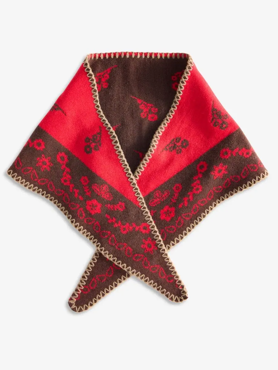 Треугольный вязаный шарф с принтом Paisley Bandana Style & Co — изображение 1 из 4, красный