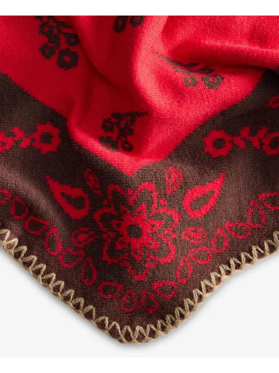 Треугольный вязаный шарф с принтом Paisley Bandana Style & Co — изображение 3 из 4, красный