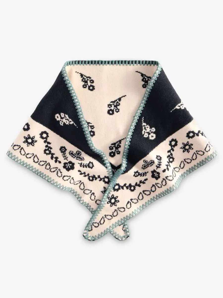 Треугольный вязаный шарф с узором бандана Paisley Style & Co — изображение 1 из 4, белый