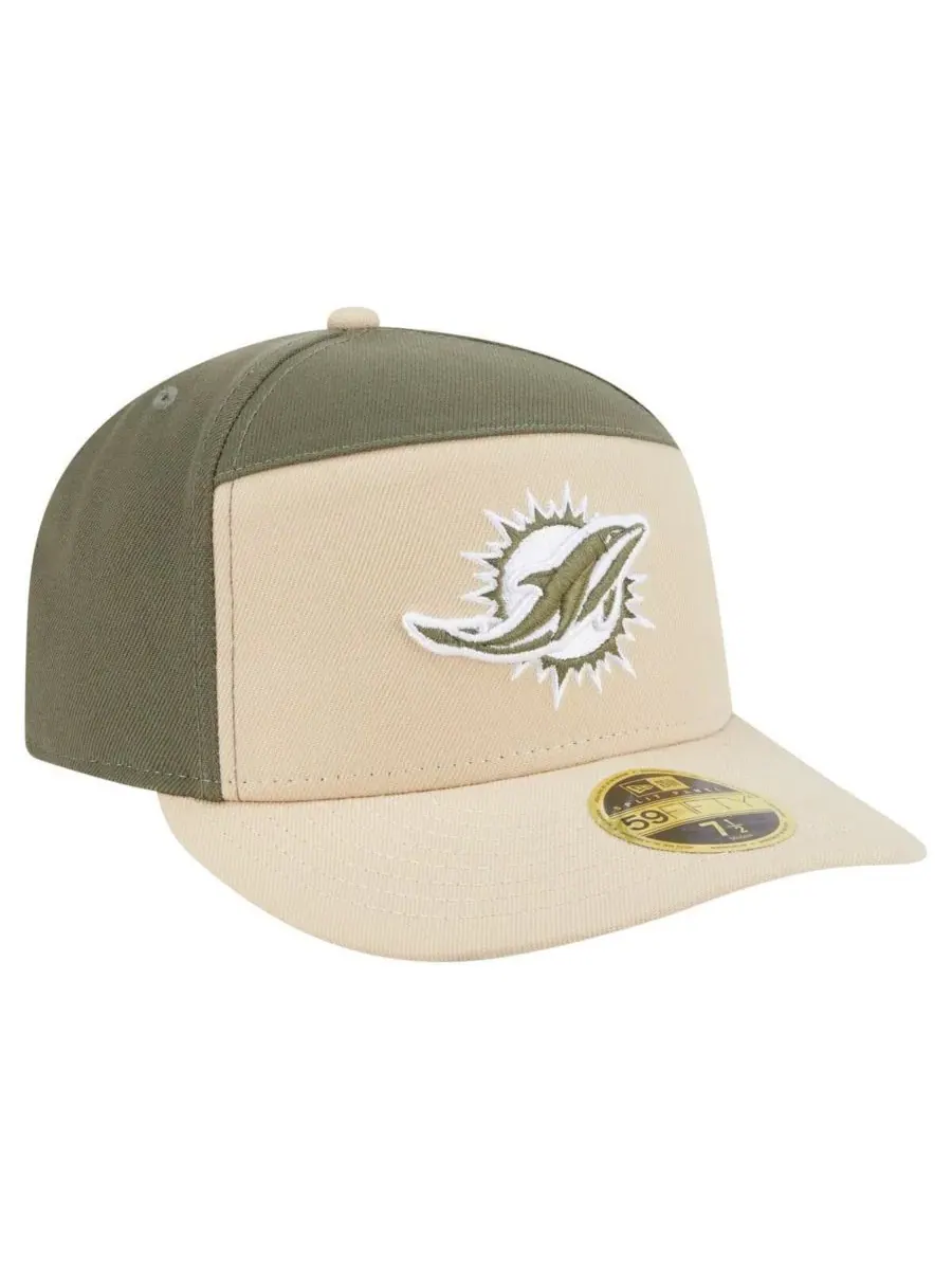 New Era Мужская бейсболка 59FIFTY светло-бежевого/оливкового цвета с раздельными панелями, модель — изображение 3 из 5