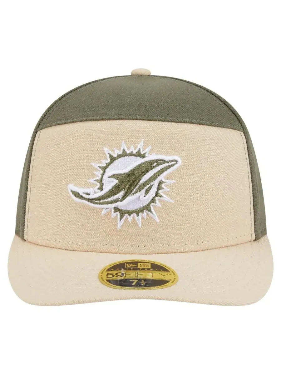 New Era Мужская бейсболка 59FIFTY светло-бежевого/оливкового цвета с раздельными панелями, модель — изображение 5 из 5