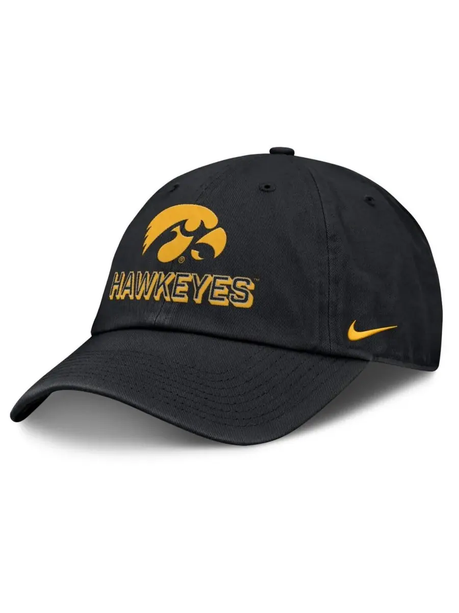 Nike Мужская черная регулируемая кепка Iowa Hawkeyes 2025 On-Field Club — изображение 1 из 4, черный