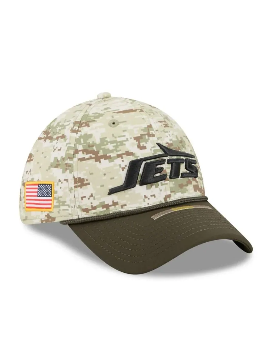 New Era Мужская камуфляжная кепка New York Jets 2025 Salute to Service 39THIRTY Flex Hat — изображение 1 из 5