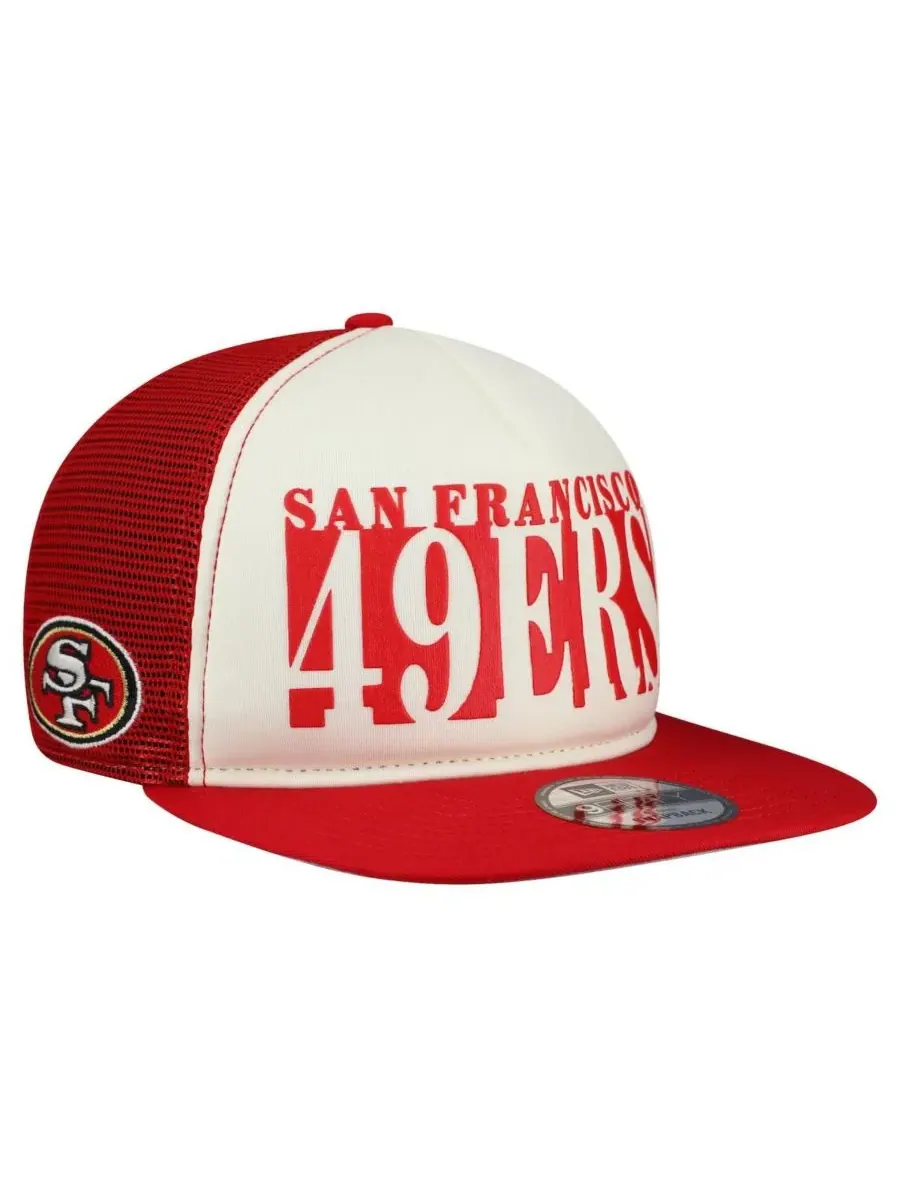 New Era Мужская кремово-алая кепка-бейсболка San Francisco 49ers Cutout A-Frame 9FIFTY с — изображение 1 из 4, кремовый